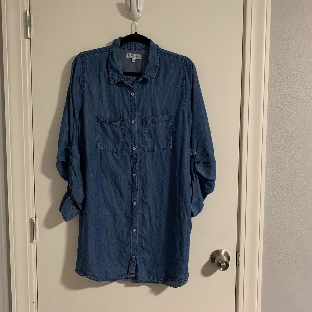 Cotton On Chambray Denim Button Down Mini Dress